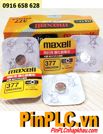 Maxell SR626SW _Pin 377; Pin đồng hồ 1.55v Silver Oxide Maxell SR626SW _Pin 377